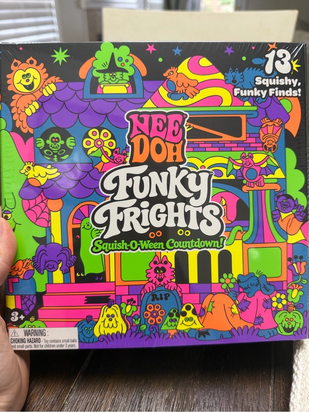 NeeDoh Funky Frights Squish-O-Ween Countdown - Neon Multi Plush Set